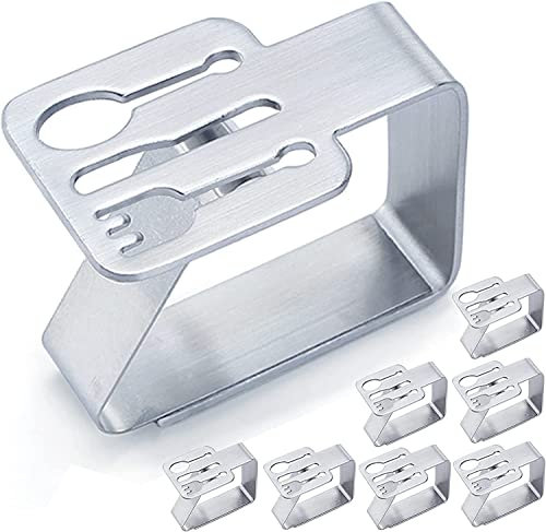 quxup 12 Stück Schwarz Tischdeckenklammern für den Esstisch im Freien Picknicktischklammern Verdickter Edelstahl, Tischdeckenklammernhalter Ideal für draußen und drinnen, Küche, Picknick