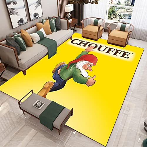bailongma Marque de bière imprimé Flanelle Tapis Doux Belgique Tapis drôle Bar Club Décor Non dérapant Tapis de Sol D1350 140×200CM