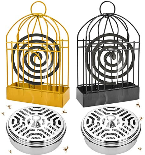 ZeYou Support Bobine Moustique 4 Pieces,Bruleur Spirale Anti Moustique,Mosquito Coil Holder,Porte Encens Spirale Anti Moustique pour Camping,Extérieur,Jardin,Intérieur et Extérieur