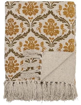 Bloomingville Decke Hanny Gelb 130x160 cm Wolldecke Throw