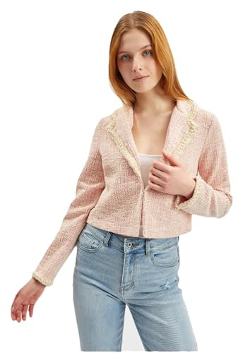 ORSAY Veste Tweed Femme Rose Clair