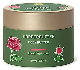 PRIMAVERA Alles Liebe Körperbutter 150 ml – Naturkosmetik, Bodylotion, Body Butter – Rose, Mandarinen Duft – pflegt und nährt die Haut – leicht rosafarbene Textur
