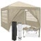 COBIZI Pavillon 3x3 Wasserdicht Stabil Winterfest Partyzelt 3x3 mit 4 Seitenteilen Pop Up Faltpavillon UV Schutz 50+ Gartenpavillon Pavillon Faltbar 3x3m mit 8X Heringe und 4X Windseil, Khaki