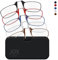 JOX Nose Reading Glasses with Compact Case - Slim Nose Reading Glasses to stick on the mobile phone - Flex-Fit Technology - Unmatched Clarity and Comfort for Your Reading Needs (Brown, 2, Dioptres)