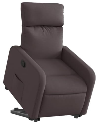 vidaXL Relaxsessel, Sessel mit Aufstehhilfe, Fernsehsessel mit Liegefunktion, Liegesessel Aufstehsessel für Wohnzimmer, Dunkelbraun Stoff