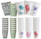 Mecup Bicchieri in Carta, Bicchieri Monouso, 200 Pezzi, Tazza Caffè 200 ml, Usa e Getta, Per Bevande Calde e Fredde, Design Elegante, Igienici, Biodegradabili. Fantasia: Fiore Rosa
