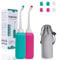 Po Dusche 2er Set, 500 ml Tragbares Bidet für die Wochenbett-Pflege, Dammschmerzlinderung, Tragbares Reisebidet mit Aufbewahrungstaschen(Grün+Rosa)
