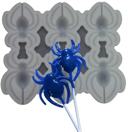 mostsom 2pcs/lot Lollipop Mold Snow Silicone Pop Mold DIY Lollipop Mould Chocolate Cookie Candy Maker Tray Mold Party For Children (E_ Spider)