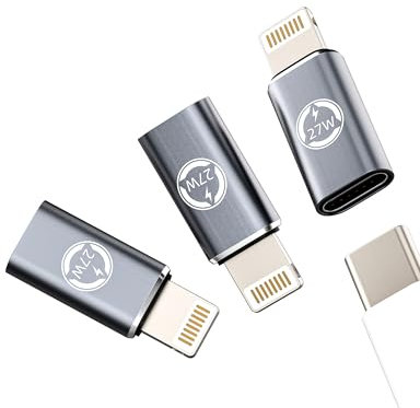 27W Adaptateur Lightning vers USB-C(3Pack) Adaptateur Type-C Femelle Jack Chargeur pour Apple iPhone15 pour iPad Pro Charge Câble Convertisseur Adaptateurs Câble Connecteur Prise Accessoires tp-ip
