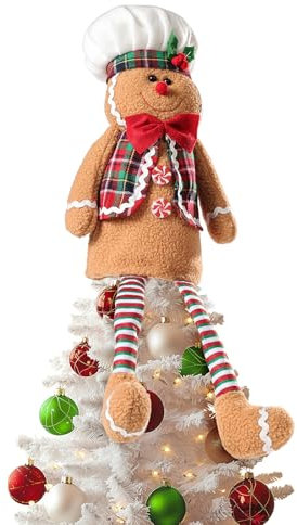 Lebkuchenmännchen-Weihnachtsdekoration, Lebkuchenmännchen als Weihnachtsbaumspitze, Lustige und einzigartige Weihnachtsbaumschmuck