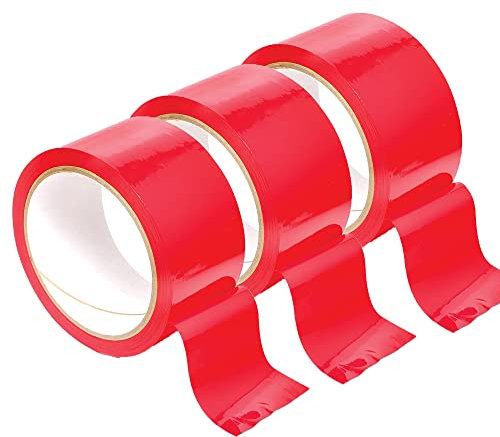 Love69Toys Ouch! - Bondage Tape 20m lang - 5cm breit 3PC Statikfreies Design Tape, Vielseitiges Bondage-SM-Band for Sexuell Sexspielung Paare Frauen Manner (Rot)