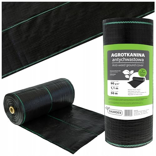 Unkrautvlies Unkrautfolie Gartenvlies Unkrautgewebe 90g/m² | 55 m² – Wasserdurchlässiges, UV-beständiges Bodengewebe zur effektiven Unkrautbekämpfung im Garten, ideal für Beete und Wege - 1,1 x 50 m