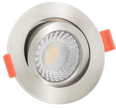 luxvenum Smart Home LED Einbaustrahler 24V 6W - 1x dimmbare LED Deckenleuchte extra flach nur 25mm, 60° Abstrahlwinkel, 90 CRI, Deckenspots für Flur, Wohnzimmer, Küche, Farbe Eisen, 2700K