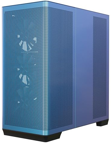 APNX C1-R Mid-Tower ATX High Airflow PC Case, 4 x 120mm Black Fans, 11 Fan Slots, 360mm Radiator Support, Back-Connect Motherboard Support, Tempered Glass Panel, Cable Management, Type-C, ChromaFlair