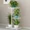 Civenhhd plant stand, flower pot holder, garden stand, indoor plant rack (White, 3-tier and 4 pots)