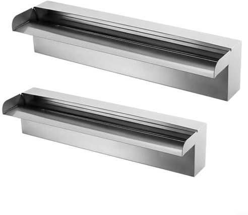 UTTASU Fontaine cascade en acier inoxydable pour jardin et piscine, design moderne avec construction résistante à la rouille (30 cm)