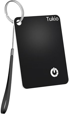 Smart Air Tracker Tag (Noir)1Pack- Compatible avec Find My (iOS Uniquement), Wallet Tracker Card avec recharge sans fil et protection IP68, Finder compatible avec anneau de clés et dragonne en nylon.