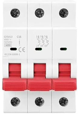 KVEIYIIC Mini disjoncteur triphasé GYM10 6A 10A 16A 20A 25A 32A 40A 50A 63A 230V 400V(25A)