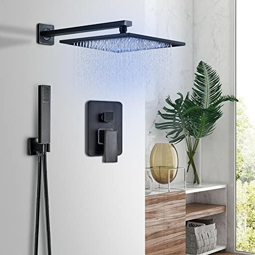 HCZKIUJY Robinet de Douche en Bronze à Surface huilée Ensemble de Douche à LED Robinet de Baignoire à 2 Voies