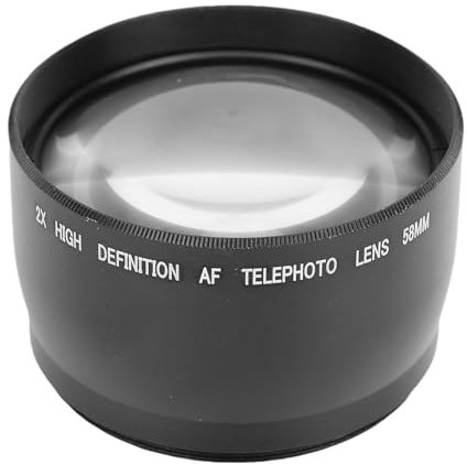 Sxhlseller 58mm 2,0X Telekonverter, 2X -Vergrößerungs -Tele -Extender -Objektiv, Tele -Zoomkonverter, Optical Glass Aluminium Teleconverter Extender -Konverter für Spiegellose Kamera