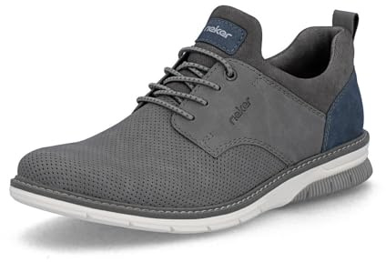 Rieker Herren Slip-On Sneaker 14450, Männer Halbschuhe,straßenschuhe,Strassenschuhe,Sportschuhe,Freizeitschuhe,Turnschuhe,grau (42),42 EU / 8 UK