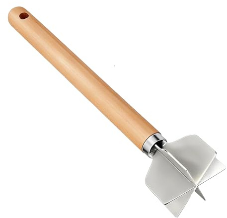 JINGLING Hackfleisch Zerkleinerer | Holzgriff Lebensmittelzerkleinerer - Robuster Lebensmittel Stampfer,Für Küche Fleisch Kartoffel Hähnchen Rind Nuss Hamburger