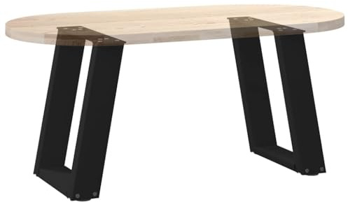 Vorpalize Möbelfüße Tischbeine U-Form, 2er-Set Schwarz aus pulverbeschichtetem Stahl, 38x(42-43) cm, Höhenverstellbar für Couchtisch & Bank