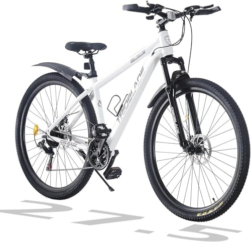 LSLIFE 24/26/27.5/29 Zoll Mountainbike 21 Geschwindigkeiten Fahrrad Leichtgewicht Aluminium Rahmen Fahrrad für Erwachsene Männer Frauen, Verriegelung Federgabel, Doppelscheibenbremse