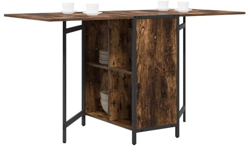 vidaXL Esstisch 144 x 60 x 75 cm Holzwerkstoff Geräucherte Eiche, Wohnzimmer, Rechteckiger Esstisch, Moderner Multifunktions-Möbel, Stilvolle Aufbewahrung, Platzsparende Lösung