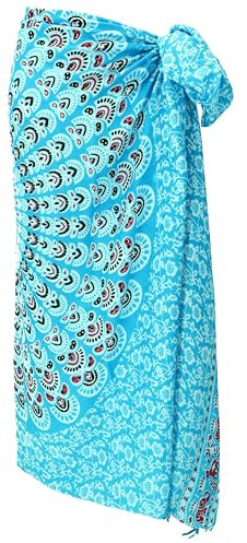Bali Sarong, Wandbehang, Wickelrock, Mandala Sarongkleid - türkis / Sarongs & Tücher