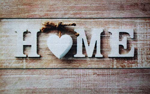 ID Mat Boston Home CŒUR, Fibres Synthétiques, Beige Marron, 50x80x0,5 cm