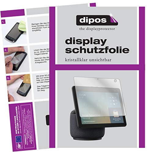 dipos I 2X Schutzfolie klar kompatibel mit Amazon Echo Show 10 (3. Generation) Folie Displayschutzfolie