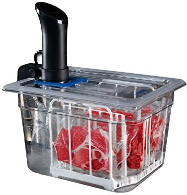 LIPAVI Sous Vide System Model NXC10-UNIR - with C10 Container, N10X Rack and an Universal lid - fits virtually any sous vide machine up to 2.755 inches (70mm) in diameter