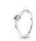 PANDORA People Klares geneigtes Herz Solitär-Ring aus Sterling Silber mit weißem Zirkonia/Ringgröße: 58