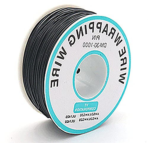 Black 30AWG 0.25mm Solid Wire Colored Electrical Wire Cable Gauge ​Spool Hookup Wires Electronics Kit Stranded Tinned Copper Wire DIY Flexible and Soft