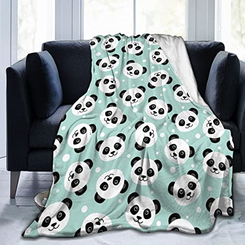 Custommixall Panda Plush Blanket Flannel Blanket,Soft Warm Fuzzy Throw Blankets Kids or Adults for Crib Bed Couch Chair Four Seasons Living Room Travel Outdoor 50x60