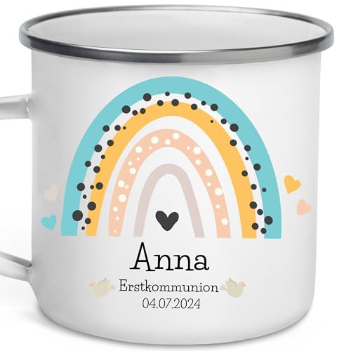 Personalisierte Tasse für Erstkommunion mit Namen und Datum der Kommunion, Geschenk zur Kommunion für Mädchen und Jungen, Erste heilige Kommunion (Taubensymbol)