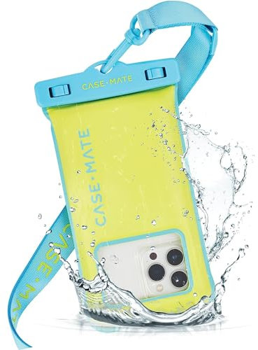 Case-Mate - IP68 Waterproof Phone Pouch [Touchscreen Compatible] - Floating Waterproof Phone Case w/Crossbody Lanyard for iPhone 14 Pro Max/ 13 Pro Max/ 12 Pro Max/ 11/ S22 Ultra - Citrus Splash
