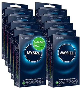 MY.SIZE Classic Kondome | 47 mm breit | sehr dünne Kondome | 0,07 mm | 100 Stück Maxi Verpackung