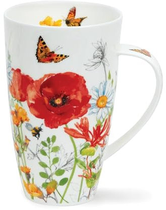 Dunoon Henley 0.6 Litre Fine Bone China Mug Meadow Breeze (Red)