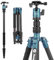 Fotopro Trípode de Viaje de Fibra de Carbono de 59 Pulgadas, trípode de cámara Compacto con Cabeza de Bola, monopie Desmontable con Placa de liberación rápida y Bolsa, Carga hasta 8 kg (Azul)
