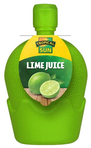 Tropical Sun Mediterranean 100% Pure Lime Juice Squeezy Bottle, 200ml (Pack of 12). Cute Bottle. Perfect for Tacos, Drinks, Sauces, Salad Dressings