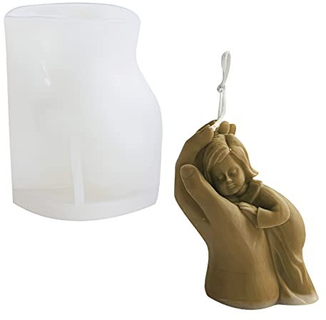 Moule à bougie en silicone - Forme de bougie en forme de main de bébé - Moule en silicone pour la décoration de la maison