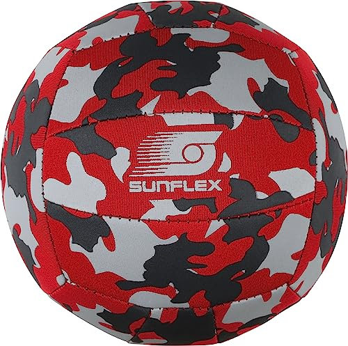 Sunflex® Beach- und Funball Size 3 Camo red | Wasserfester Neoprenball mit rutschfestem Grip | Freizeitball für Strand, Pool & Garten | Leicht & robust | 128 g & Ø 15 cm | Kinder & Erwachsene