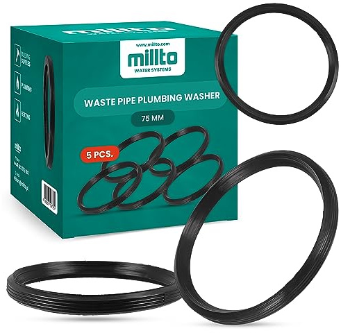 5x Millto™ Gummiring Dichtung 75mm Gummi Ring Dichtungsring Unterlegscheibe Rohrdichtung Kunststoffrohrdichtung Sanitärunterlegscheibe PP-Rohrdichtung PVC-Rohrdichtung O-Ring für Abwasserrohre