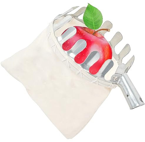 YCVSKY Obstpflücker mit Stoffbeutel(Ø16 cm),Apfelpflücker für die Ernteernte Apfel Orangen Pfirsichbirne Kirschen