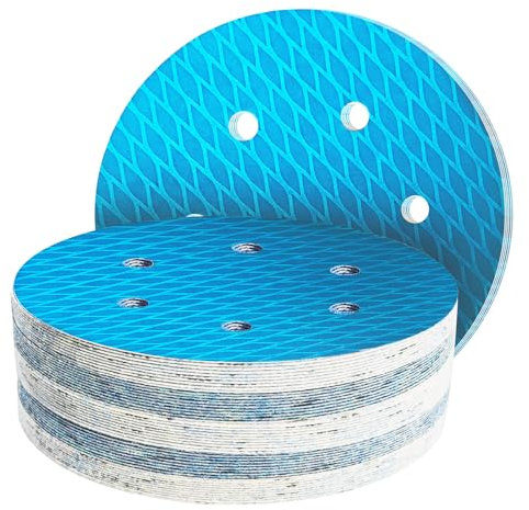 GZKTY 50Stk 150mm Klett Schleifpapier, Exzenter Schleifscheiben, 6-Loch Korn 600 Diamant-Form Schleifpads, Schleifmittel Resistent gegen Zusetzen für Exzenterschleifer Schleifmaschine
