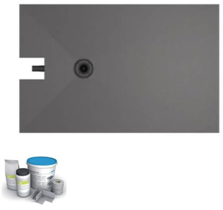 Receveur à carreler 140 x 90 cm WEDI Fundo Plano, bonde intégrée + kit d'étanchéité