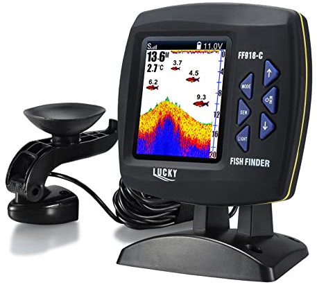 Sunydog Fisch Finder Kabelgebundener Sensor Fischfinder 45 Grad Unterwasser-Angelkamera Tragbarer Fischfinder Wasserdichter Unterwassermonitor LCD-Fischsucher Boot Fischfinder Fischdetektor
