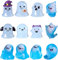 WANYI 12 PCS Halloween Deko für Outdoor Innen Miniatur Geister Deko Resin Halloween Tischdeko Streudeko mit Leuchtend für Garten, Fensterbank, Schreibtisch, Party Dekoration, DIY Basteln